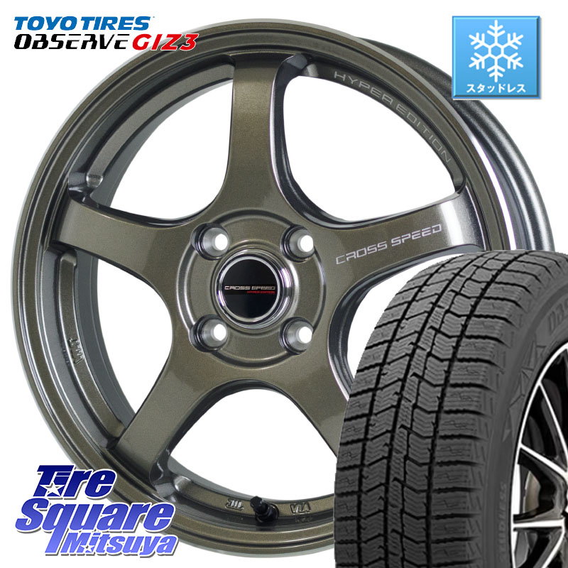 TOYO OBSERVE GIZ3 2024年製～ オブザーブ ギズ3 スタッドレス ミツヤ 185/60R15 HotStuff クロススピード CR5 CR-5 軽量 BRM ホイール 15インチ 15 X 5.5J +43 4穴 100 アクア 160系カローラフィールダー ヤリス GR・GS系フィット 130系ヴィッツ 64,493円