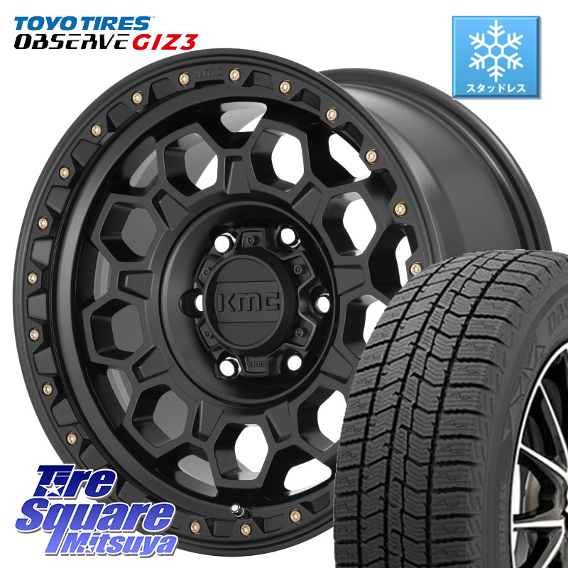 TOYO OBSERVE GIZ3 2024年製～ オブザーブ ギズ3 スタッドレス ミツヤ 215/60R17 KMC KM545 Trek Black ホイール 17インチ 17 X 8.0J +35 5穴 114.3 20系アルファード