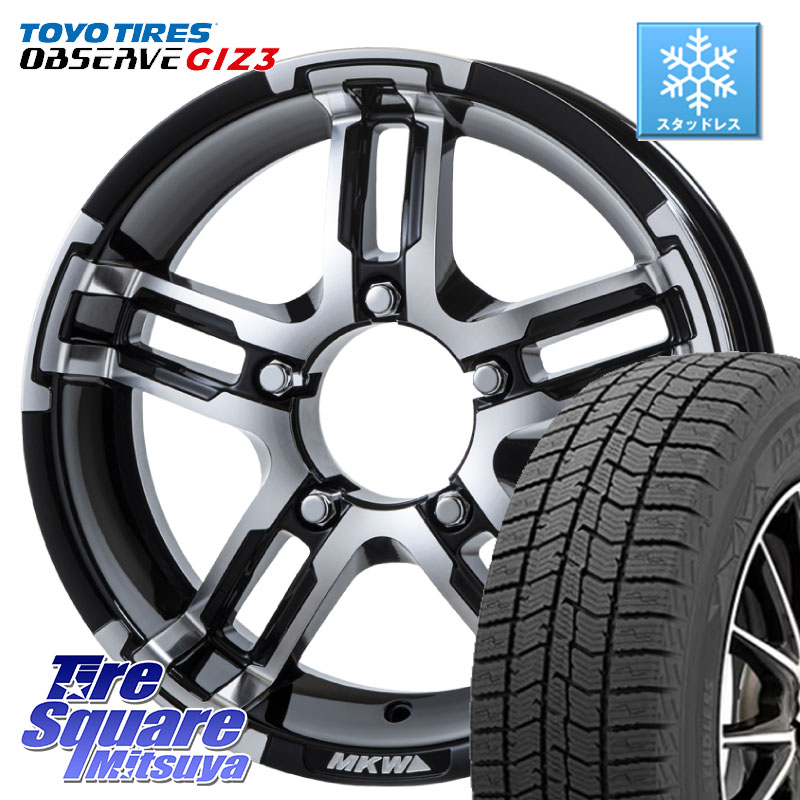 TOYO OBSERVE GIZ3 2024年製～ オブザーブ ギズ3 スタッドレス ミツヤ 215/65R16 MKW MK-55J ダイヤカットグロスブラック ホイール 4本 16インチ 16 X 5.5J +20 5穴 139.7 ジムニー専用(要オーバーフェンダー等) 95,755円
