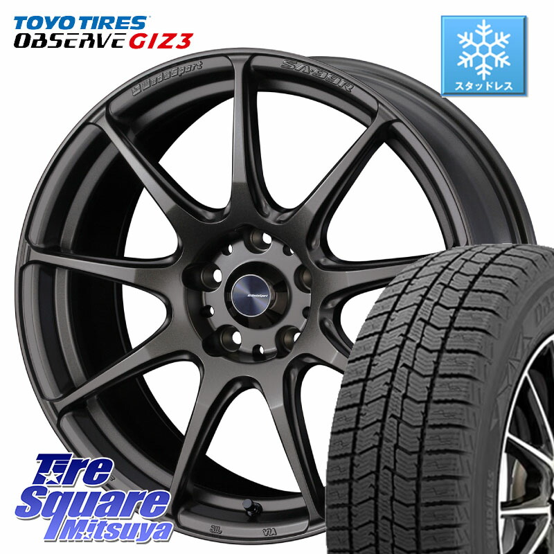 TOYO OBSERVE GIZ3 2024年～2025年製 オブザーブ ギズ3 スタッドレス ミツヤ 225/50R17 WEDS ウェッズ スポーツ SA99R SA-99R 17インチ 17 X 7.5J +45 5穴 114.3 WRX S4(VBH)