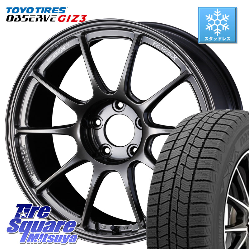 TOYO OBSERVE GIZ3 2024年～2025年製 オブザーブ ギズ3 スタッドレス ミツヤ 225/45R17WEDS WedsSport TC-105X TC105X FORGED 鍛造 ウェッズ スポーツ ホイール 17インチ 17X7.5J 44 5穴 100 カローラスポーツ BRZ/86/GR86 GR 86 ハチロク 86 ハチロク｜タイヤスクエアミツヤ