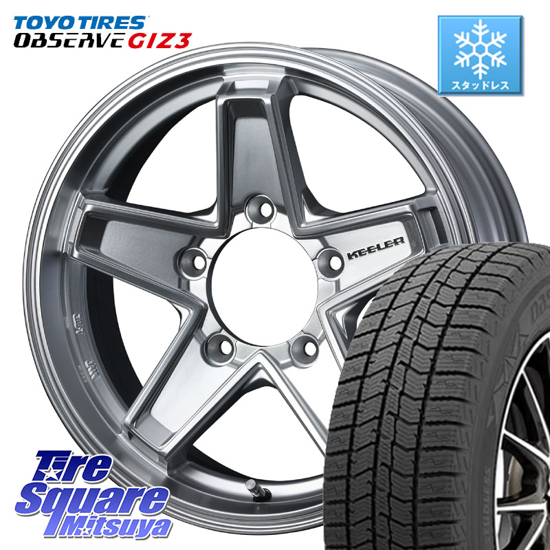 TOYO OBSERVE GIZ3 2024年製～ オブザーブ ギズ3 スタッドレス ミツヤ 215/65R16 WEDS KEELER TACTICS シルバー ホイール 4本 16インチ キーラー タクティクス 16 X 5.5J +22 5穴 139.7 ジムニー専用(要オーバーフェンダー等)