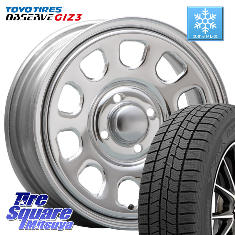 TOYO OBSERVE GIZ3 2024年～2025年製 オブザーブ ギズ3 スタッドレス ミツヤ 155/65R14MLJ デイトナ SS DAYTONA SS CR 4H 14インチ 14X5.0J 42 4穴 100 タント スペーシア ハイゼットアゲトラCustom車用※軽自動車専用ホイール※ デリカ ミニ DELICA MINI ワゴンR等ハ｜タイヤスクエアミツヤ