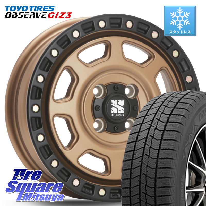 TOYO OBSERVE GIZ3 2024年製~ オブザーブ ギズ3 スタッドレス ミツヤ 165/55R14 MLJ XJ07 XTREME-J 4H MB エクストリームJ 14インチ 14 X 4.5J +43 4穴 100 ハイゼット アゲトラCustom車用※軽自動車専用ホイール※