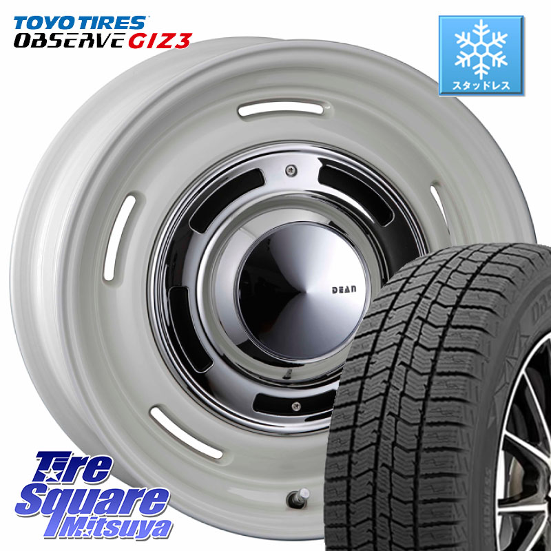 TOYO OBSERVE GIZ3 2024年製~ オブザーブ ギズ3 スタッドレス ミツヤ 195/65R15CRIMSON ディーン クロスカントリー ホワイト 15インチ 15X6.0J(RENAUT KANGOO KW) 32 5穴 108 ルノー カングー2 KW系 ルノー カングービボップ KW系|タイヤスクエアミツヤ