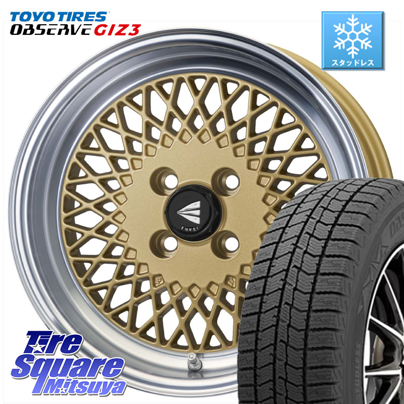 TOYO OBSERVE GIZ3 2024年～2025年製 オブザーブ ギズ3 スタッドレス ミツヤ 185/60R16 ENKEI エンケイ NEO CLASSIC ENKEI92 16インチ 16 X 5.5J +45 4穴 100 FITクロスター