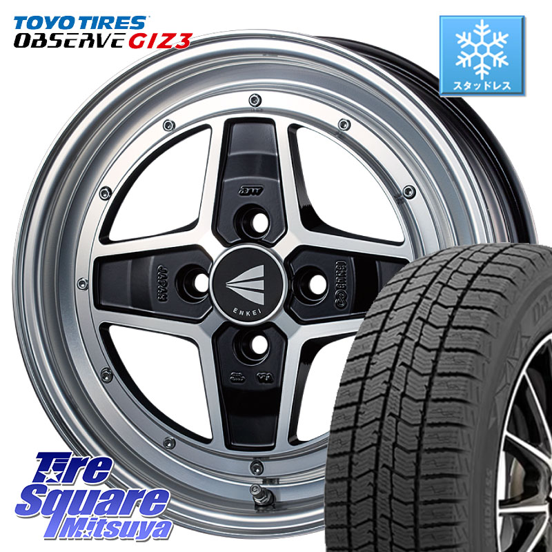 TOYO OBSERVE GIZ3 2024年～2025年製 オブザーブ ギズ3 スタッドレス ミツヤ 165/55R15 ENKEI エンケイ NEO CLASSIC APACHE2 アパッチ ネオクラシック 15インチ 15 X 5.0J +45 4穴 100 タント スペーシア サクラ