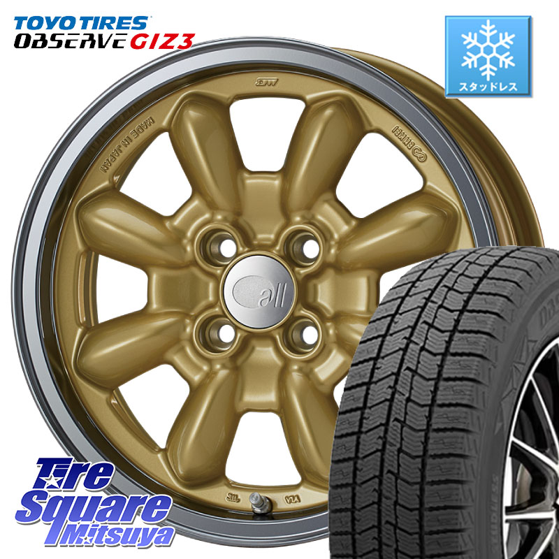 TOYO OBSERVE GIZ3 2024年~2025年製 オブザーブ ギズ3 スタッドレス ミツヤ 165/55R15ENKEI エンケイ ALL EIGHTEEN Classical Spoke 15インチ 15X6.0J 38 4穴 100 ブーン BOON|タイヤスクエアミツヤ