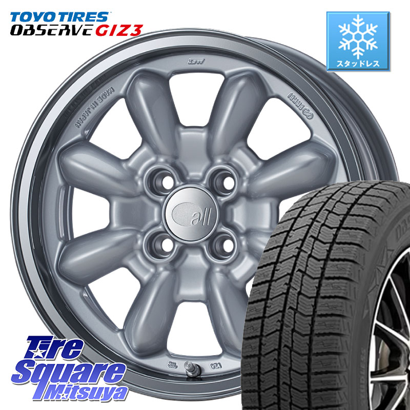 TOYO OBSERVE GIZ3 2024年～2025年製 オブザーブ ギズ3 スタッドレス ミツヤ 175/65R15 ENKEI エンケイ ALL EIGHTEEN Classical Spoke 15インチ 15 X 6.0J +38 4穴 100 アクア 130系ヴィッツ