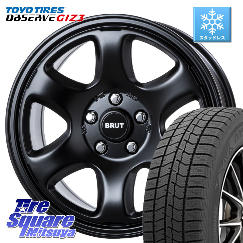 TOYO OBSERVE GIZ3 2024年～2025年製 オブザーブ ギズ3 スタッドレス ミツヤ 205/50R17BRUT ブルート BR-44 BR44 BK ホイール 17インチ 17X7.5J 38 5穴 114.3 GRヤリスRSノーマルキャリパー｜タイヤスクエアミツヤ 111,160円