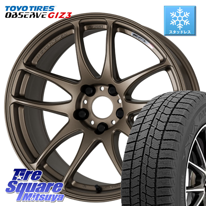 TOYO OBSERVE GIZ3 2024年～2025年製 オブザーブ ギズ3 スタッドレス ミツヤ 235/45R18 WORK ワーク EMOTION エモーション CR kiwami 極 18インチ 18 X 8.5J +47 5穴 114.3 CY2アコード 70系カムリ