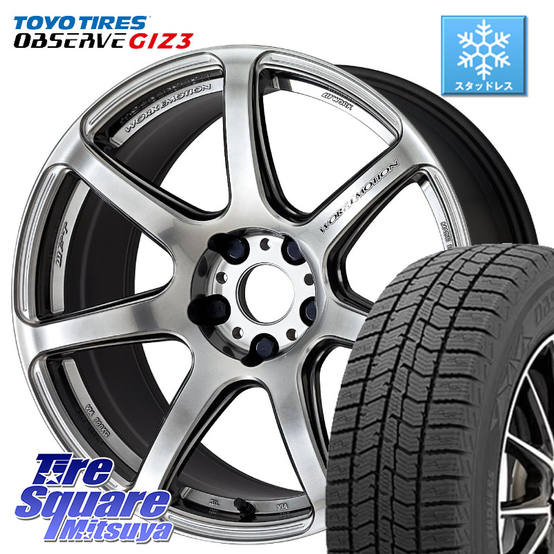TOYO OBSERVE GIZ3 2024年～2025年製 オブザーブ ギズ3 スタッドレス ミツヤ 225/50R17 WORK ワーク EMOTION エモーション T7R 17インチ 17 X 7.0J +53 5穴 100