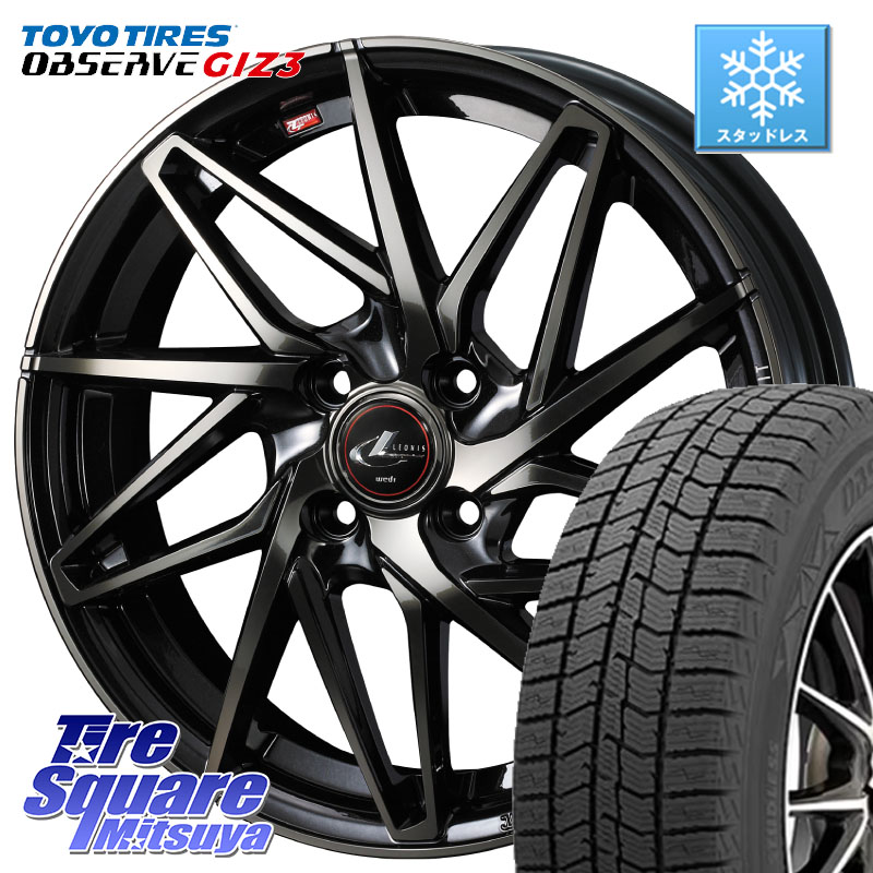 TOYO OBSERVE GIZ3 2024年~2025年製 オブザーブ ギズ3 スタッドレス ミツヤ 205/50R17 WEDS 40584 レオニス LEONIS IT PBMCTI 17インチ 17 X 6.5J +42 4穴 100 E13オーラ
