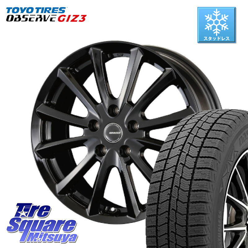 TOYO OBSERVE GIZ3 2024年～2025年製 オブザーブ ギズ3 スタッドレス ミツヤ 235/45R18KOSEI クレイシズVS6 QRA801Bホイール 18X7.0J 53 5穴 114.3｜タイヤスクエアミツヤ