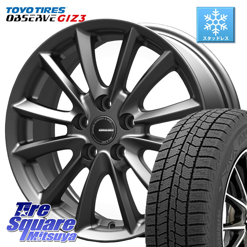 TOYO OBSERVE GIZ3 2024年～2025年製 オブザーブ ギズ3 スタッドレス ミツヤ 235/45R18KOSEI クレイシズVS6 QRA800Gホイール 18X7.0J 48 5穴 114.3｜タイヤスクエアミツヤ