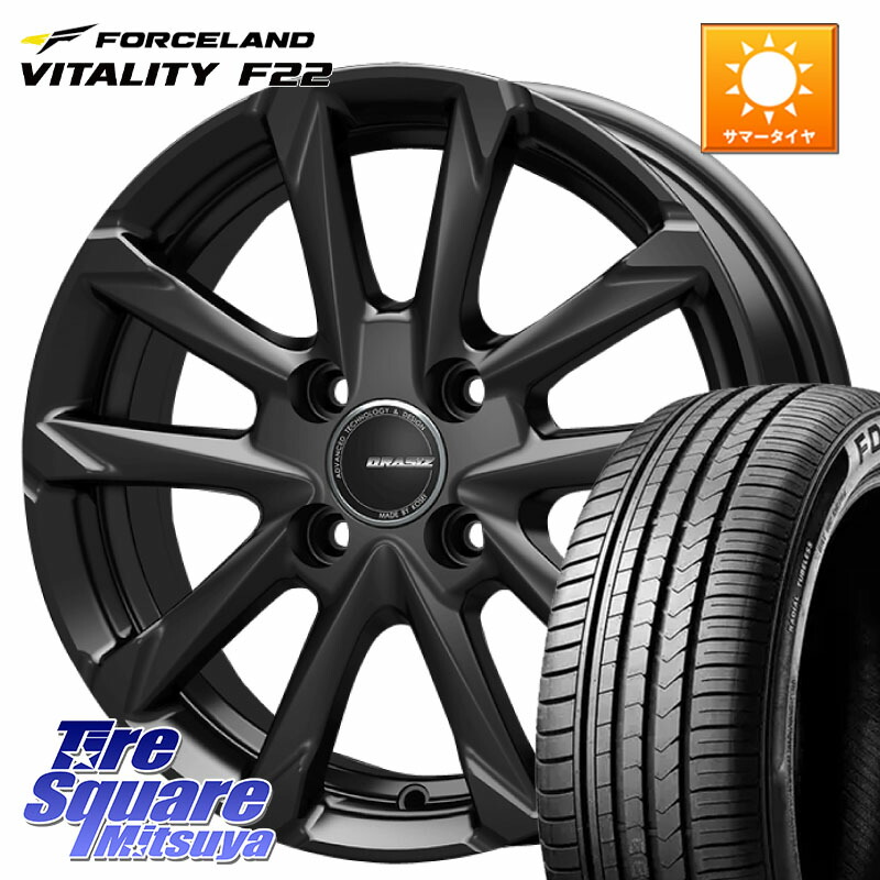 FORCELAND Vitality F22 在庫予定品● フォースランド サマータイヤ【欠品次回9月以降】 155/65R14KOSEI QGC400B QRASIZ GC36F クレイシズ ホイール 14インチ 14X4.5J 45 4穴 100 N-BOX デリカミニ2WD タント スペーシア サクラ ハイゼットアゲトラCustom車用※軽自動｜タイヤスクエアミツヤ