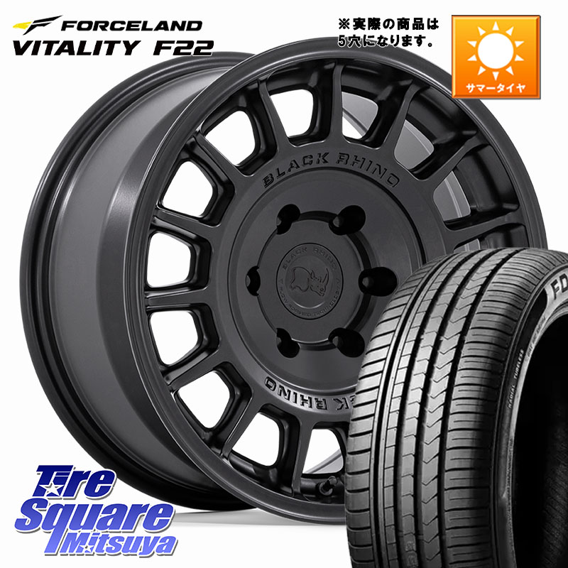 BLACK RHINO VOLL ボル ブラック ホイール 17インチ ブラックライノ 17 X 8.0J +38 5穴 114.3 FORCELAND Vitality F22 在庫● サマータイヤ 215/55ZR17 2025年製 ●サマーセール● 215/55R17
