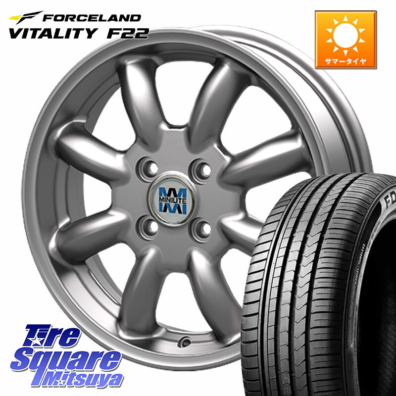 KOSEI MINILITE シルバー ホイール 14インチ ミニライト 14 X 4.5J +45 4穴 100 FORCELAND Vitality F22 在庫予定品● フォースランド サマータイヤ 【欠品次回5月末】 155/65R14 デリカミニ2WD タント スペーシア サクラ ハイゼット アゲトラCustom車用※軽自動車専用