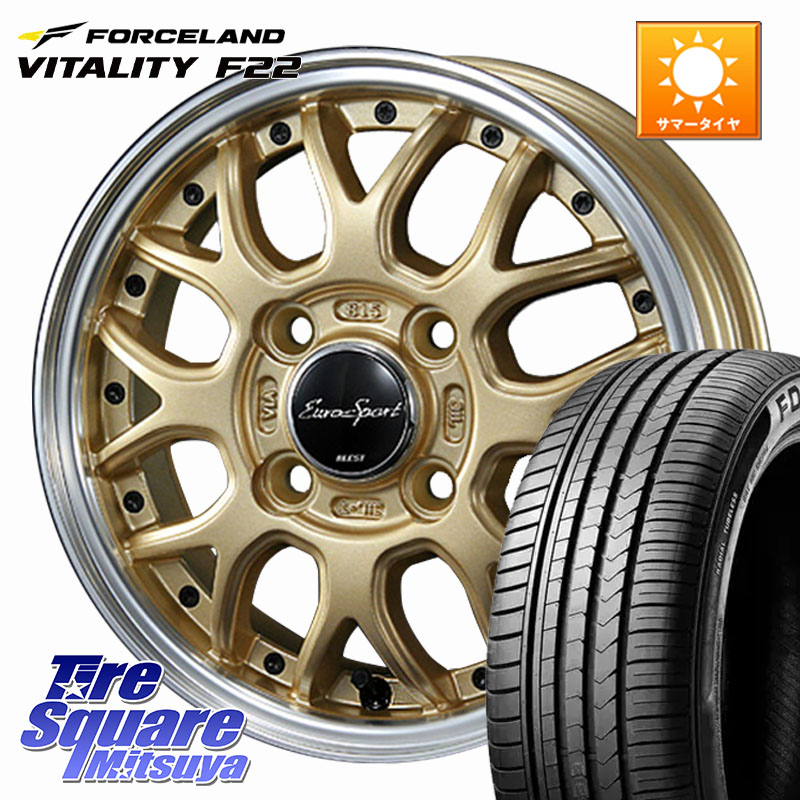 BLEST EuroSport Type815 軽自動車専用 ホイール 14インチ 14 X 4.5J +45 4穴 100 FORCELAND Vitality F22 在庫予定品● フォースランド サマータイヤ 【欠品次回5月末】 155/65R14 N-BOX デリカミニ2WD タント スペーシア サクラ ハイゼット アゲトラCustom車用※軽自