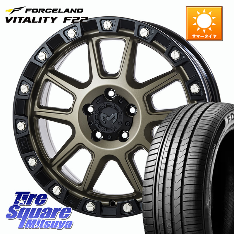 FORCELAND Vitality F22 在庫● サマータイヤ 225/40ZR18 2026年製 225/40R18MKW M205 コヨーテブロンズ ホイール 18インチ 18X8.0J 40 5穴 114.3 シビック IS レクサス インサイト|タイヤスクエアミツヤ
