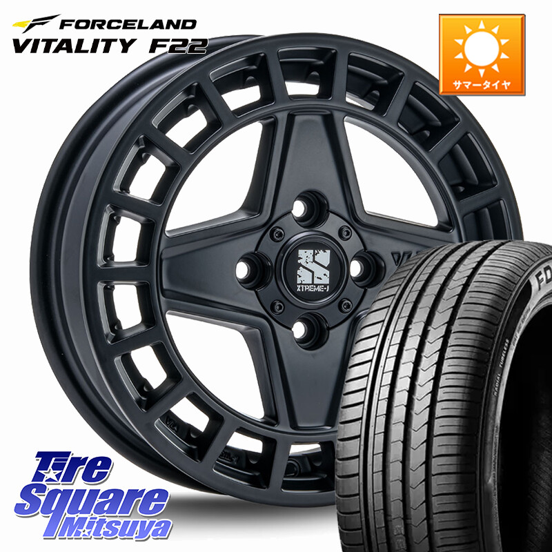 FORCELAND Vitality F22 在庫予定品● フォースランド サマータイヤ【欠品次回9月以降】 155/65R14MLJ QUAD クアッド XTREME-J ホイール 14インチ エクストリーム 14X4.5J 45 4穴 100 N-BOX デリカミニ2WD タント スペーシア サクラ ハイゼットアゲトラCustom車用※軽|タイヤスクエアミツヤ