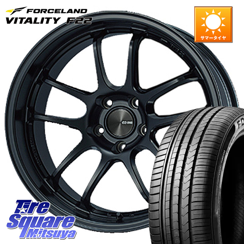 ENKEI エンケイ PerformanceLine PF01 EVO ホイール 18 X 9.5J(VAB 6POT) +45 5穴 114.3 FORCELAND Vitality F22 在庫● サマータイヤ 245/40ZR18 2025年製 ●サマーセール● 245/40R18