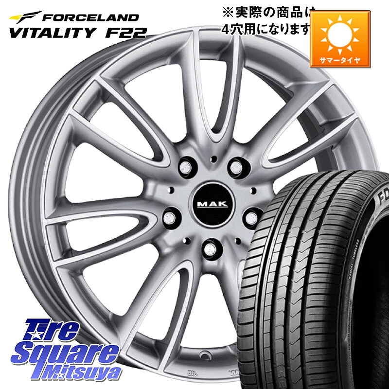 FORCELAND Vitality F22 2026年製 在庫● フォースランド サマータイヤ 175/65R15阿部商会 MAK JACKIY ジャッキー ホイール 15インチ 15X5.5J(MINI F55 F56 F57) 46 5穴 112 MINI ミニ F55 F56 F57|タイヤスクエアミツヤ