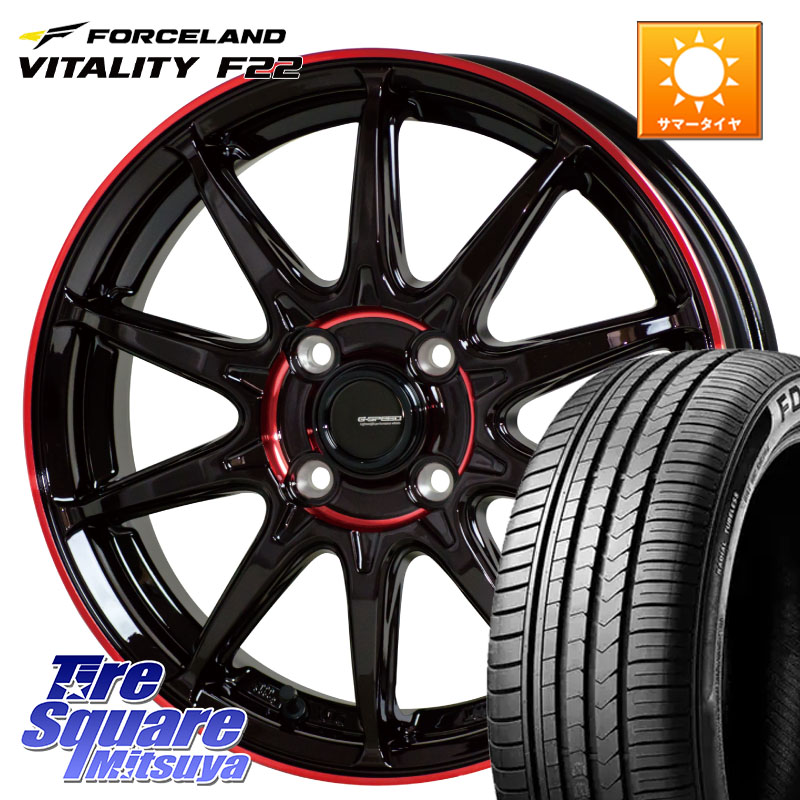 HotStuff 軽量設計 G.SPEED P-05R P05R RED ホイール 15インチ 15 X 5.5J +38 4穴 100 FORCELAND Vitality F22 在庫予定品● フォースランド サマータイヤ 【欠品次回5月末】 185/60R15 アクア 160系カローラフィールダー ヤリス 130系ヴィッツ