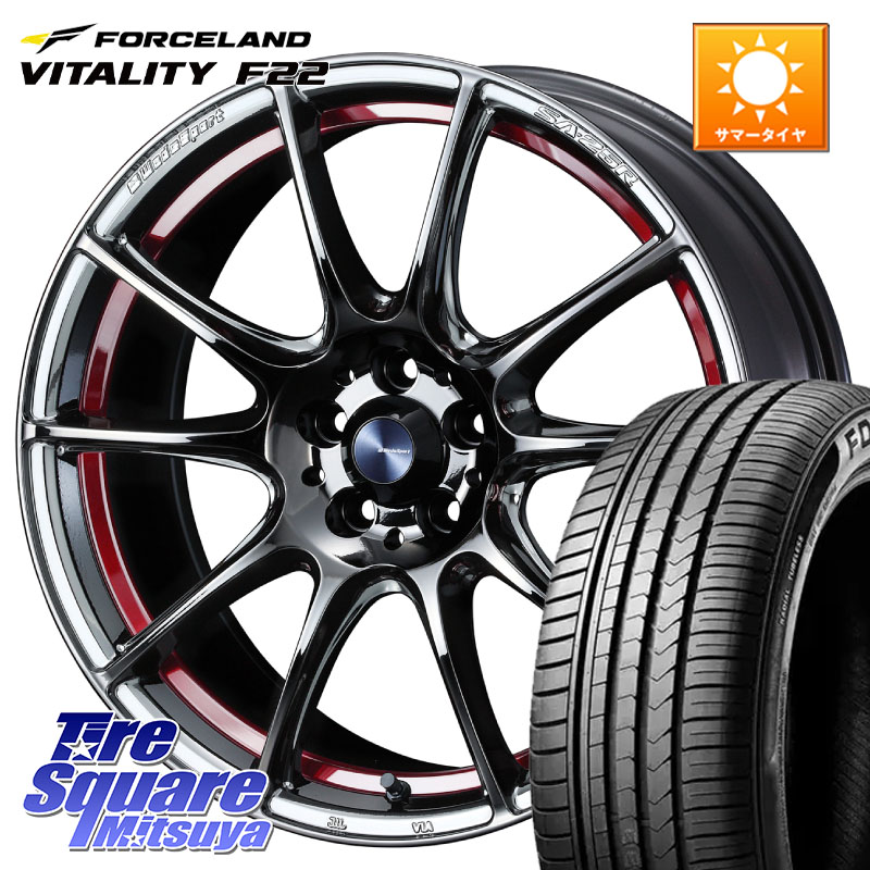 FORCELAND Vitality F22 2026年製 在庫● フォースランド サマータイヤ 225/45R18WEDS 【欠品次回09月上旬】 WedsSport SA-25R SA25R ウェッズ スポーツ ホイール 18インチ 18X8.0J 45 5穴 114.3 90系ノア/ヴォクシー RP6~8ステップワゴン ZE1リーフ プリウスアルフ|タイヤスクエアミツヤ