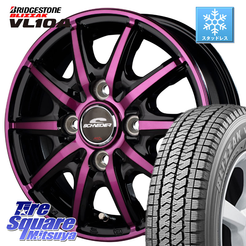 ブリヂストン BLIZZAK VL10A ブリザック スタッドレス ミツヤ 145/80R12 86*84 MANARAY MID SCHNEIDER RX10-K PURPLE 12インチ 12 X 3.5J +42 4穴 100 エブリイバン・キャリイ・スクラムバン・クリッパー(バン・トラック)