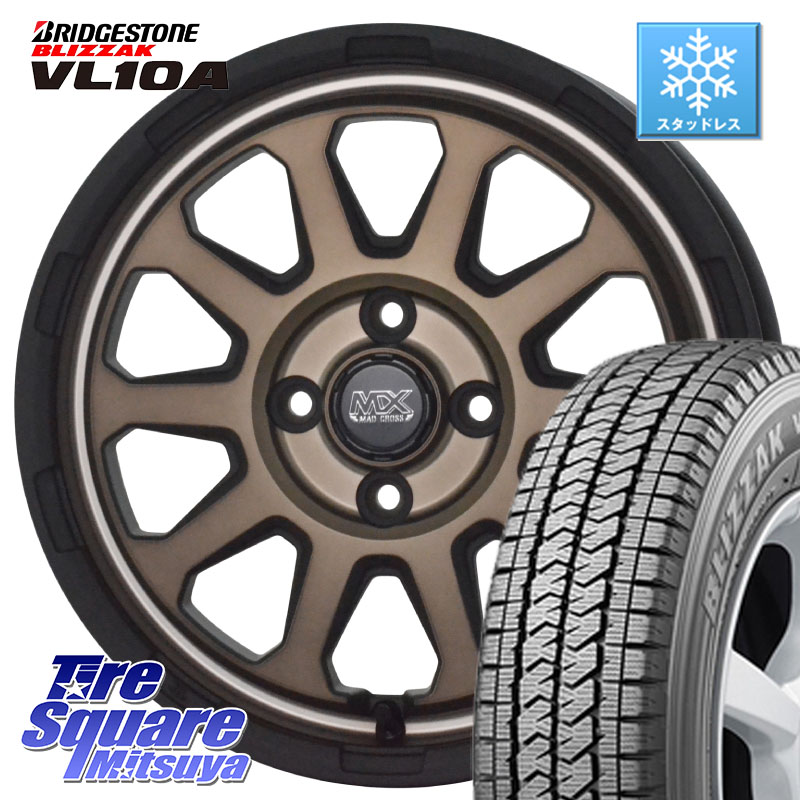 ブリヂストン BLIZZAK VL10A ブリザック スタッドレス ミツヤ 145/80R12 86*84 HotStuff マッドクロス レンジャー ブロンズ ホイール 12インチ 12 X 4.0J +43 4穴 100