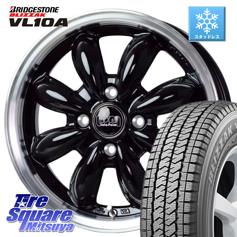 ブリヂストン BLIZZAK VL10A ブリザック スタッドレス ミツヤ 145/80R12 86*84 HotStuff LaLa Palm CUP2 ララパーム BK ホイール 12インチ 12 X 4.0J +43 4穴 100