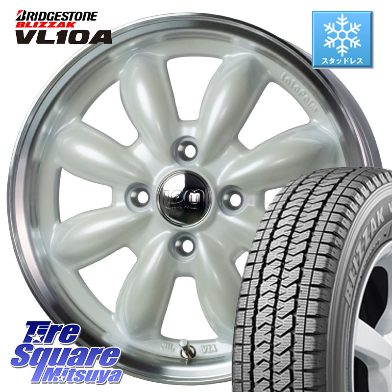 ブリヂストン BLIZZAK VL10A ブリザック スタッドレス ミツヤ 145/80R12 86*84HotStuff LaLa Palm CUP2 ララパーム カップ2 ホイール 12インチ 12X4.0J 43 4穴 100 バモスホビオ プロ PRO バモス｜タイヤスクエアミツヤ