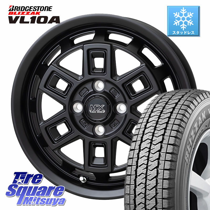 ブリヂストン BLIZZAK VL10A ブリザック スタッドレス ミツヤ 165/80R14 91*90 HotStuff MAD CROSS AEVER マッドクロス アイヴァー ホイール 14インチ 14 X 5.0J(JWL-T) +35 4穴 100