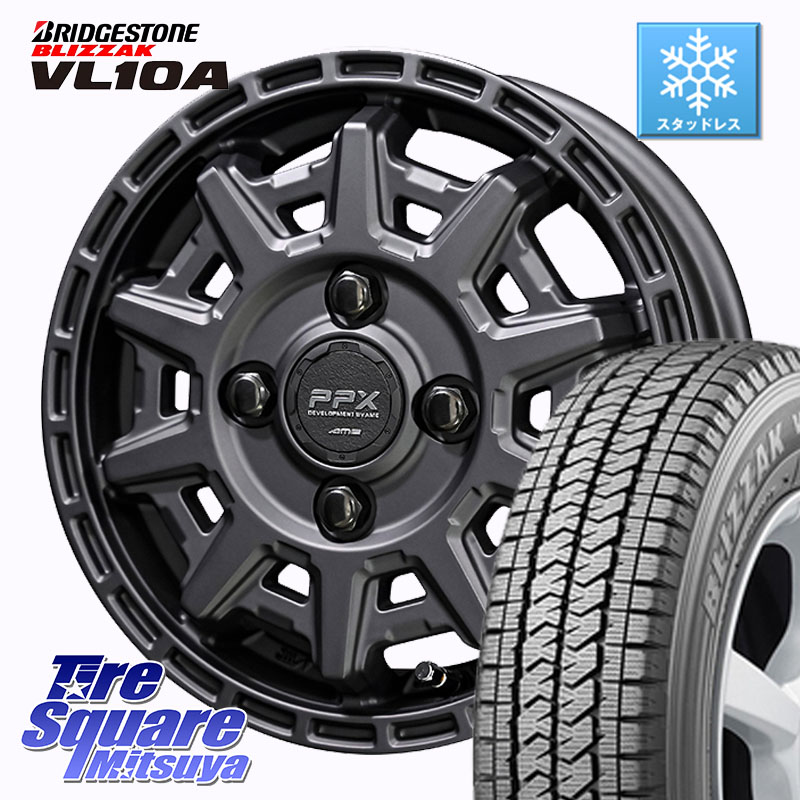 ブリヂストン BLIZZAK VL10A ブリザック スタッドレス ミツヤ 145/80R12 86*84KYOHO PPX D10X ホイール 12インチ 12X3.5J 45 4穴 100 エブリイバン/キャリイ/スクラムバン/クリッパー(バン・トラック) キャリイ｜タイヤスクエアミツヤ