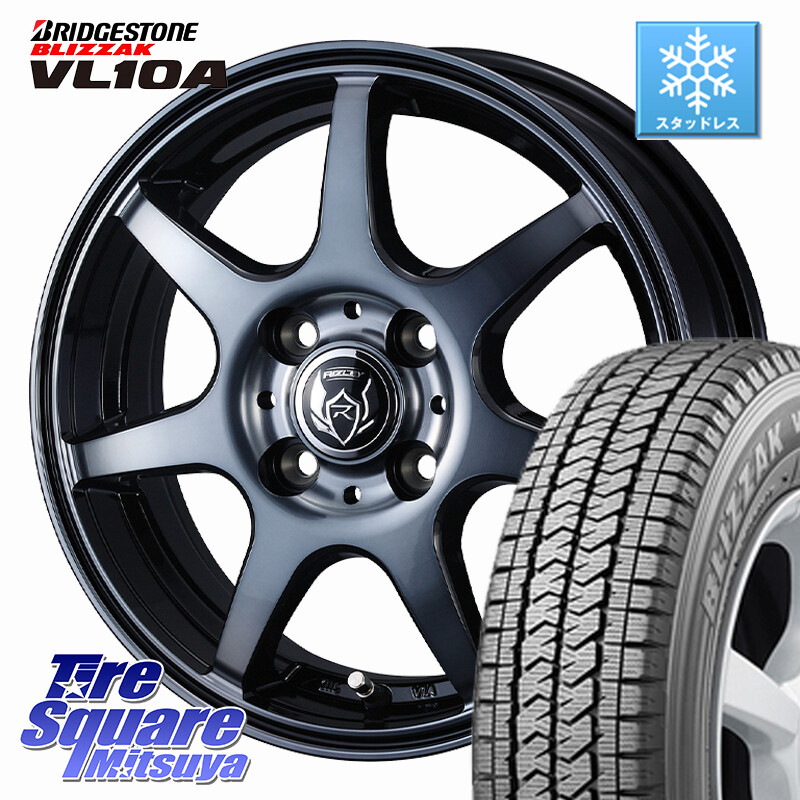 ブリヂストン BLIZZAK VL10A ブリザック スタッドレス ミツヤ 165/80R14 91*90WEDS RIZLEY KW ホイール 14インチ ライツレー 14X5.0J(JWL-T) 39 4穴 100 AD ADエキスパート 日産｜タイヤスクエアミツヤ