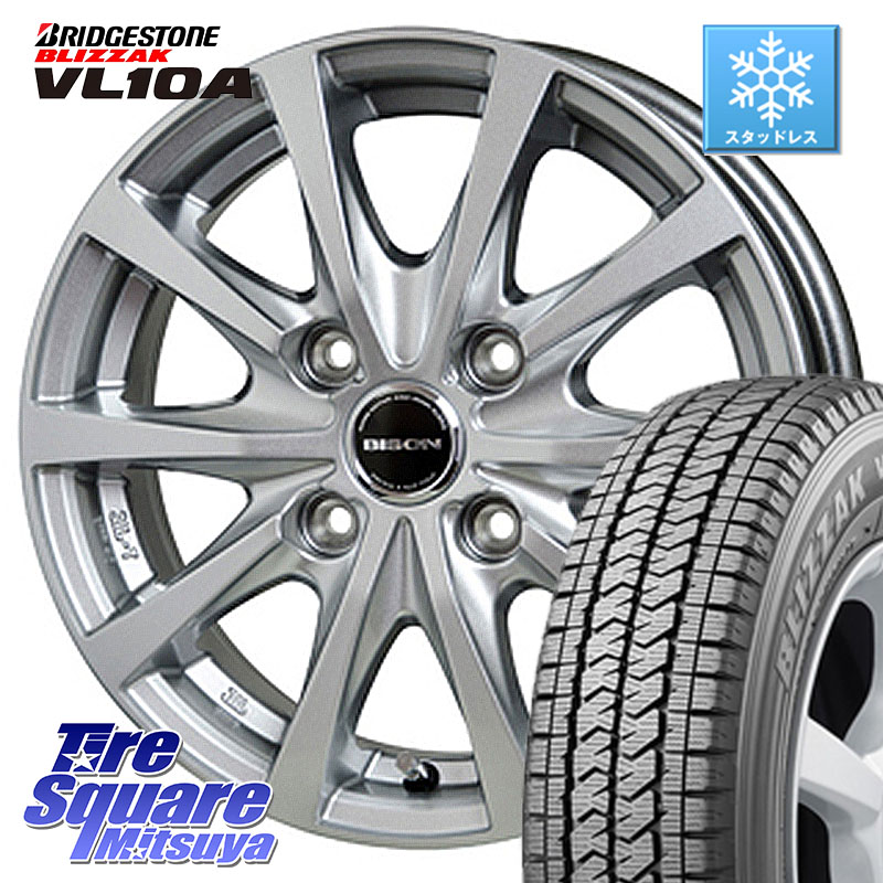 ブリヂストン BLIZZAK VL10A ブリザック スタッドレス ミツヤ 175/80R14 99*98 HotStuff BISON バイソン BN-02 BN02 NV200/デリカD:3専用 14インチ 14 X 5.0J(JWL-T) +42 4穴 114.3