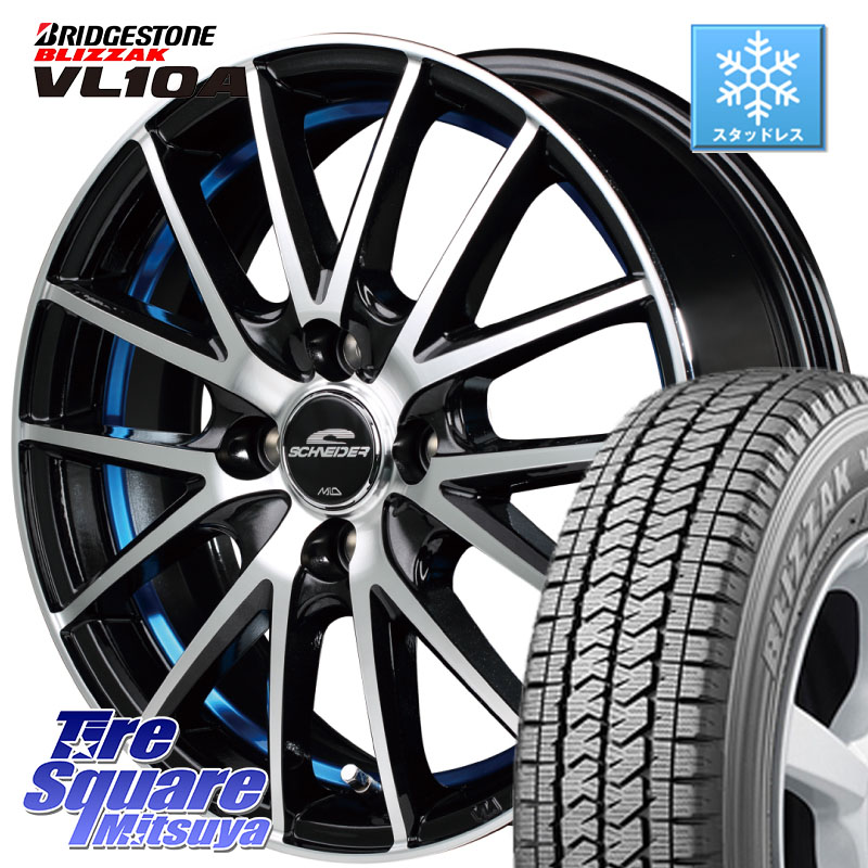 ブリヂストン BLIZZAK VL10A ブリザック スタッドレス ミツヤ 145/80R12 86*84 MANARAY MID SCHNEIDER シュナイダー RX27 RX-27 ホイール 4本 12インチ 12 X 4.0J +42 4穴 100 54,102円