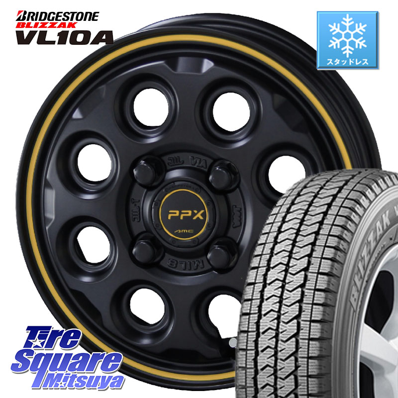 ブリヂストン BLIZZAK VL10A ブリザック スタッドレス ミツヤ 145/80R12 86*84KYOHO PPX MIL:8 ホイール 12インチ ミルエイト 12X3.5J 45 4穴 100 エブリイバン/キャリイ/スクラムバン/クリッパー(バン・トラック) キャリイ|タイヤスクエアミツヤ