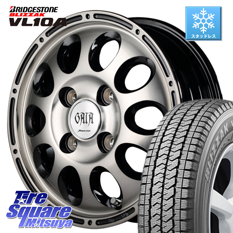 ブリヂストン BLIZZAK VL10A ブリザック スタッドレス ミツヤ 145/80R12 86*84 MANARAY MID GAIA X ガイアクロス ホイール 12インチ 12 X 4.0J +42 4穴 100