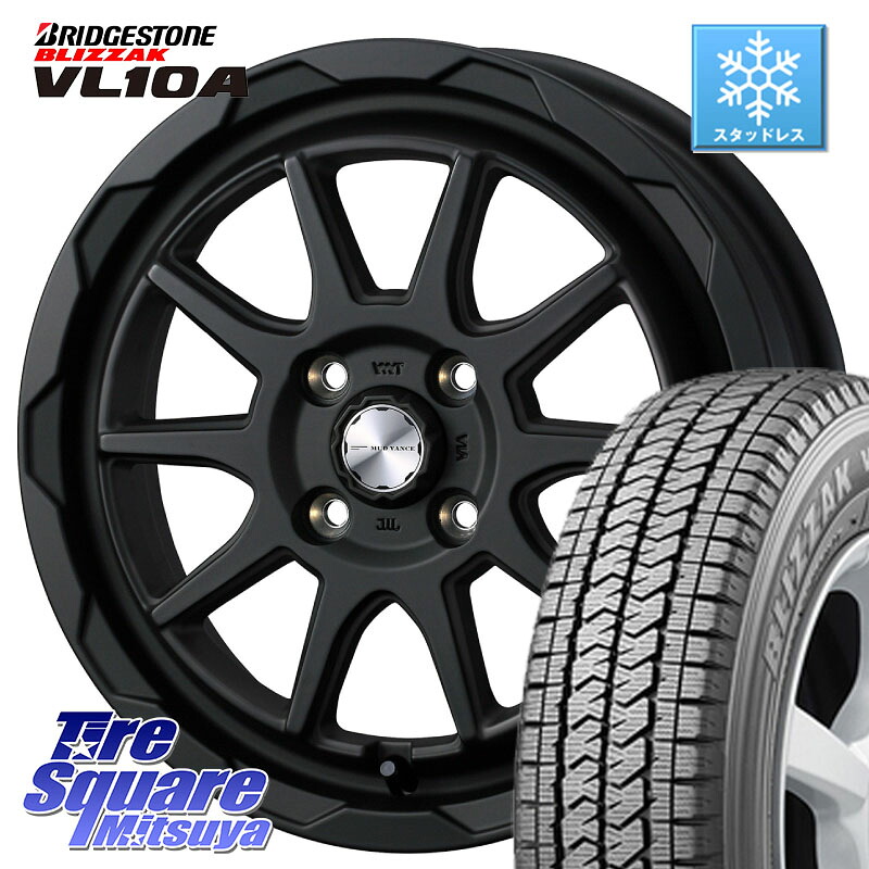 ブリヂストン BLIZZAK VL10A ブリザック スタッドレス ミツヤ 145/80R12 86*84 WEDS マッドヴァンス 06 MUD VANCE 06 ウエッズ 12インチ 12 X 4.0J +40 4穴 100