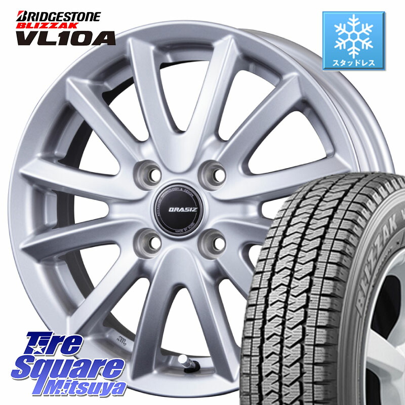 ブリヂストン BLIZZAK VL10A ブリザック スタッドレス ミツヤ 165/80R14 91*90 KOSEI クレイシズVS6 QRA410Sホイール 14 X 5.0J(JWL-T) +39 4穴 100
