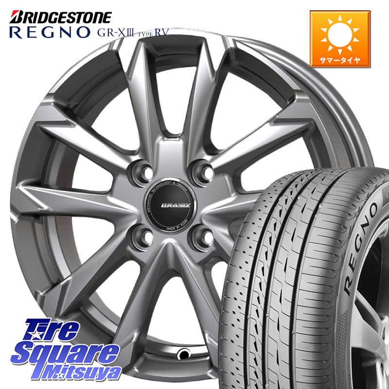 KOSEI QGC510S QRASIZ GC36F クレイシズ ホイール 15インチ 15 X 5.5J +42 4穴 100 ブリヂストン REGNO GR-X3 TYPE RV 在庫● 2025~2026年製 GRX3RV GR-XIII サマータイヤ 195/65R15 E13オーラ