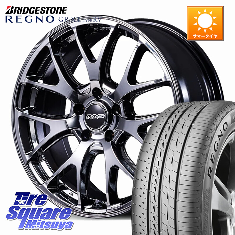 ブリヂストン REGNO GR-X3 TYPE RV 在庫● 2025~2026年製 GRX3RV GR-XIII サマータイヤ 225/50R18RAYS HOMURA 2x7FA-C ブラックメタルコート ホイール 18インチ 18X7.5J 38 5穴 114.3 カローラクロス エクストレイル X-TRAIL 日産 スカイラインセダン 日産|タイヤスクエアミツヤ