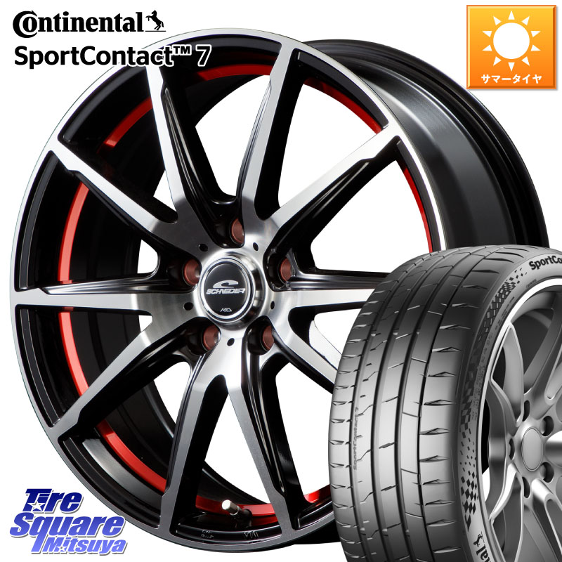 MANARAY MID SCHNEIDER シュナイダー RX02 RED 18インチ 18 X 8.0J(GR YARIS RZ) +45 5穴 114.3 コンチネンタル Sport Contact 7 92(Y) XL 正規 225/40R18 GRヤリスRZビックキャリパー対応(RC18インチPKG含む)