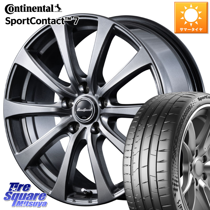MANARAY MID EuroSpeed G10 在庫● ホイール 18インチ 18 X 7.5J +37 5穴 114.3 コンチネンタル Sport Contact 7 92(Y) XL 正規 225/40R18 GRヤリスRSノーマルキャリパー