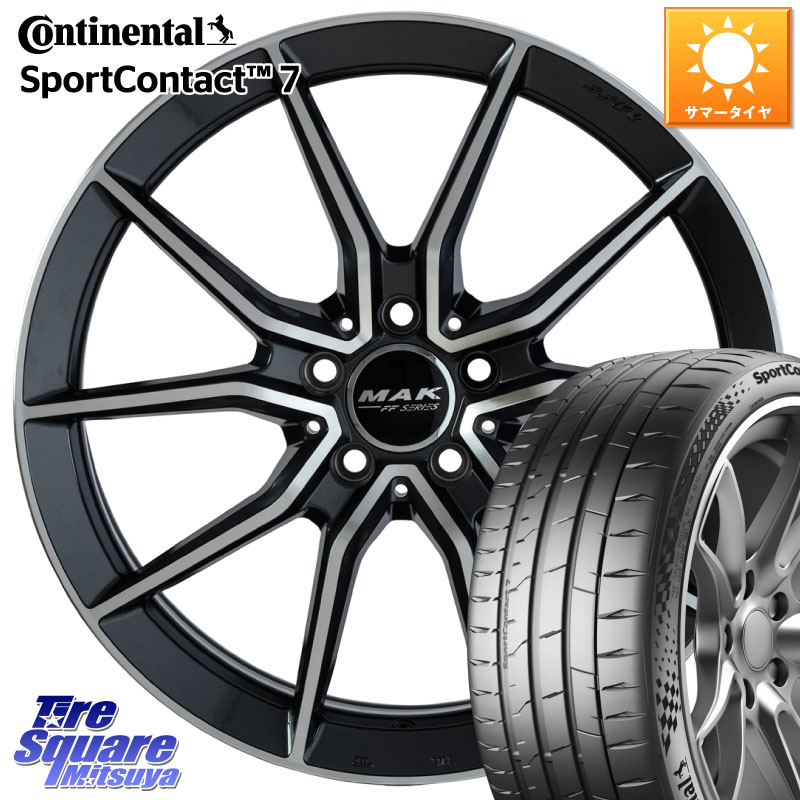コンチネンタル Sport Contact 7 96(Y) XL 正規 255/35R19阿部商会 MAK ARGENTO FF ホイール 19インチ 19X9.0J(MB C118 AMG) 52 5穴 112 メルセデスベンツ CLA 35 45 AMG(C118)|タイヤスクエアミツヤ