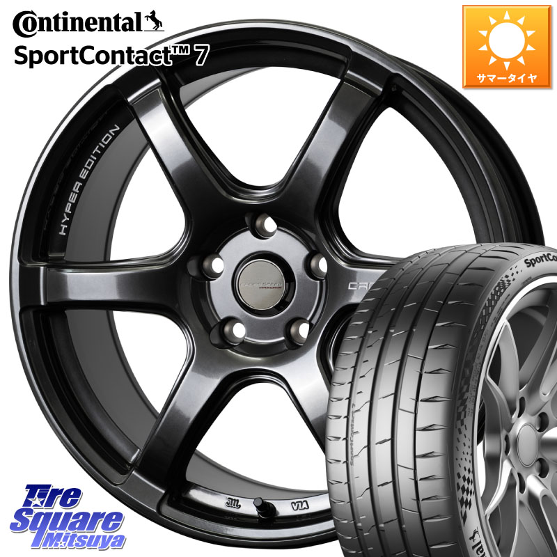 HotStuff クロススピード RS6 軽量ホイール 18インチ 18 X 8.5J(86 Brembo) +45 5穴 100 コンチネンタル Sport Contact 7 92(Y) XL 正規 225/40R18 BRZ・86・GR86ブレンボキャリパー対応ローダウン車向けサイズ