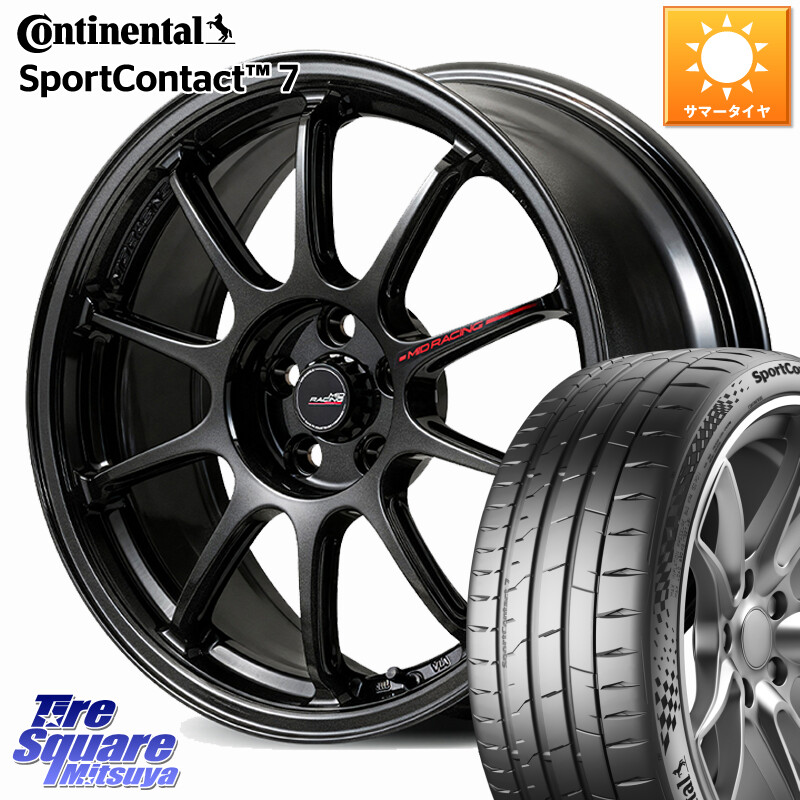 コンチネンタル Sport Contact 7 92(Y) XL 正規 225/40R18MANARAY 【欠品次回9月下-10月上旬予定】MID RACING R10 EVO ホイール 18インチ レーシング 18X8.5J 38 5穴 114.3 インサイト|タイヤスクエアミツヤ
