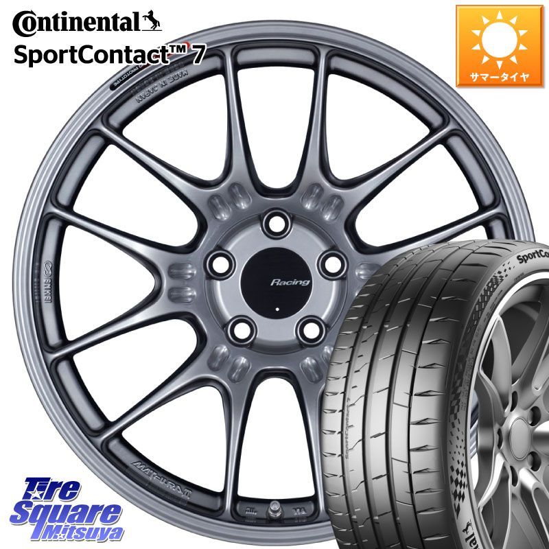 ENKEI エンケイ RACING GTC02 シルバー ホイール 19インチ 19 X 8.0J +45 5穴 114.3 コンチネンタル Sport Contact 7 98(Y) XL 正規 245/40R19 10系カローラクロス 10系アルファード